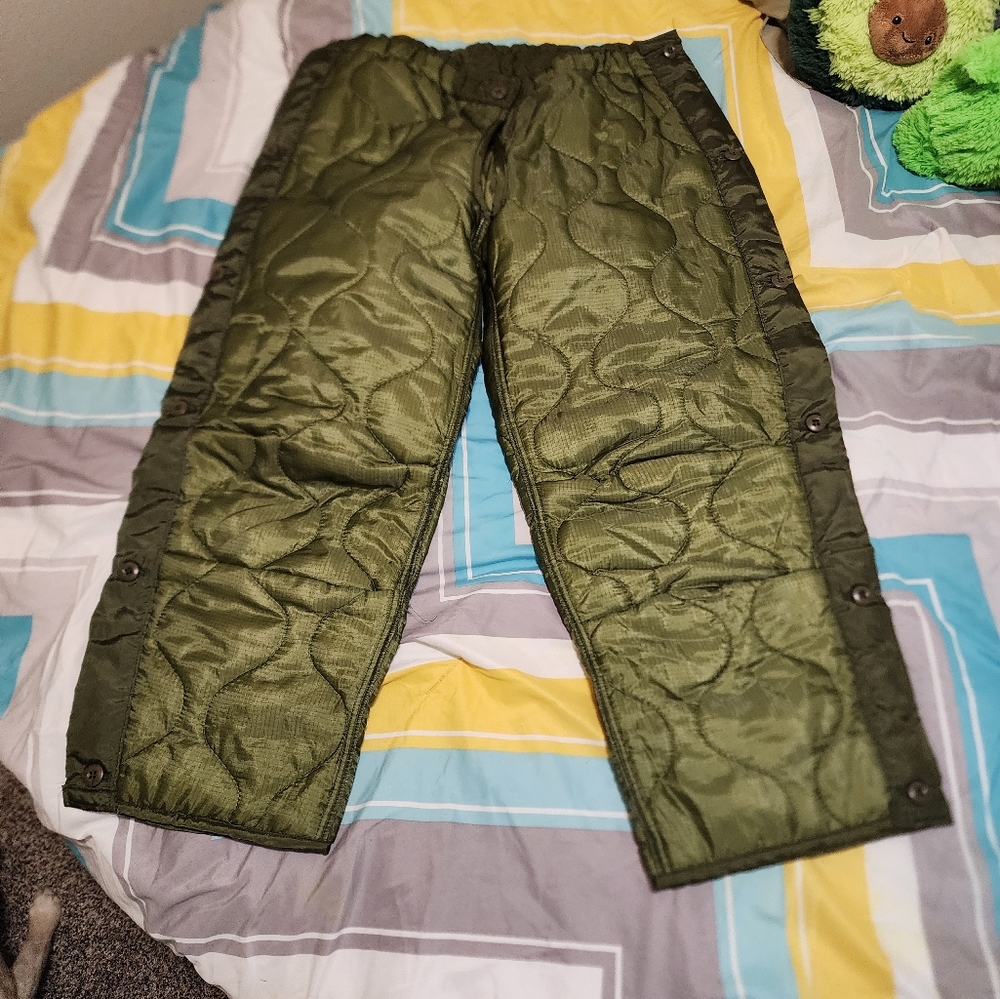US Army Smoker Pant Inserts, size: MedLong, green